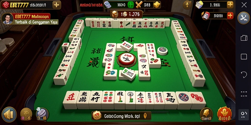 Tampilan gameplay Mahjong yang seru dan interaktif.