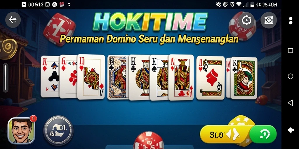 Screenshot HOKITIME menampilkan gameplay domino yang seru dan interaktif.