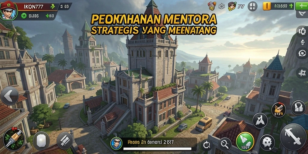 Tangkapan layar gameplay <strong>IKON777</strong> menampilkan pertarungan menara yang menegangkan.