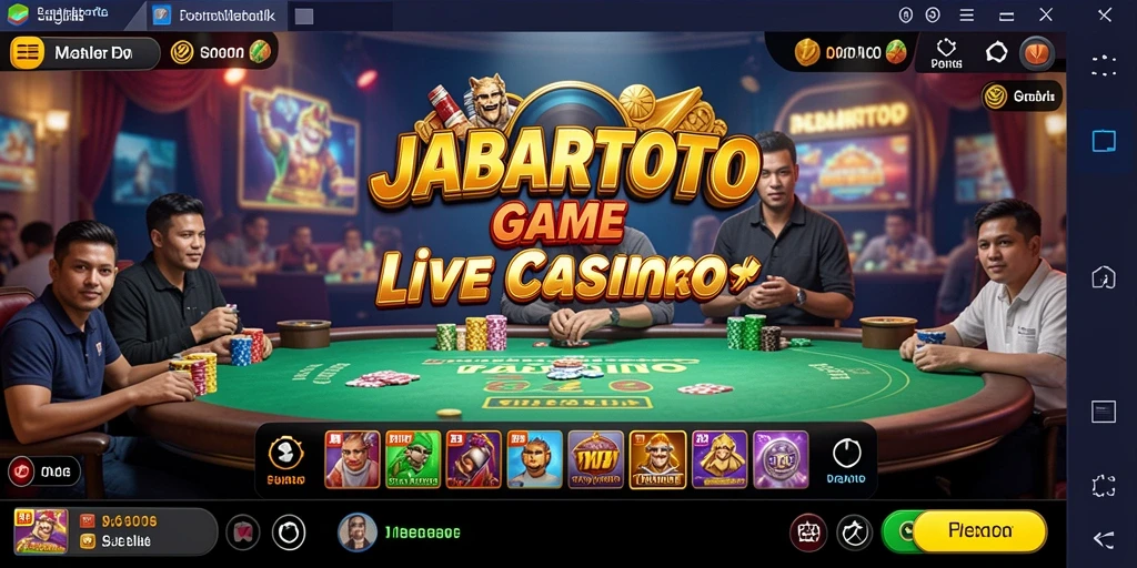 Screenshot JABARTOTO menampilkan dealer profesional dan interaksi langsung dalam permainan Live Casino.