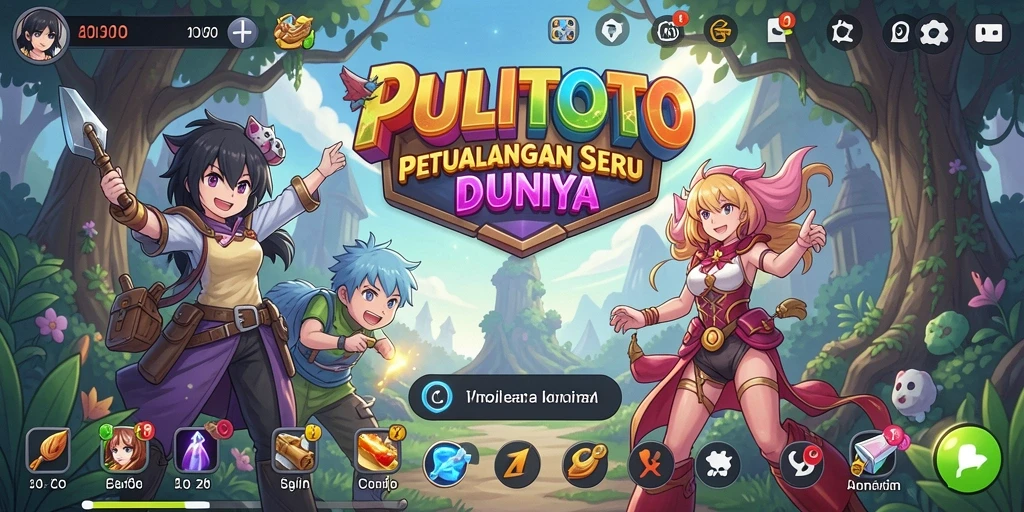 Tampilan gameplay PULITOTO dalam dunia Anime yang vibrant.