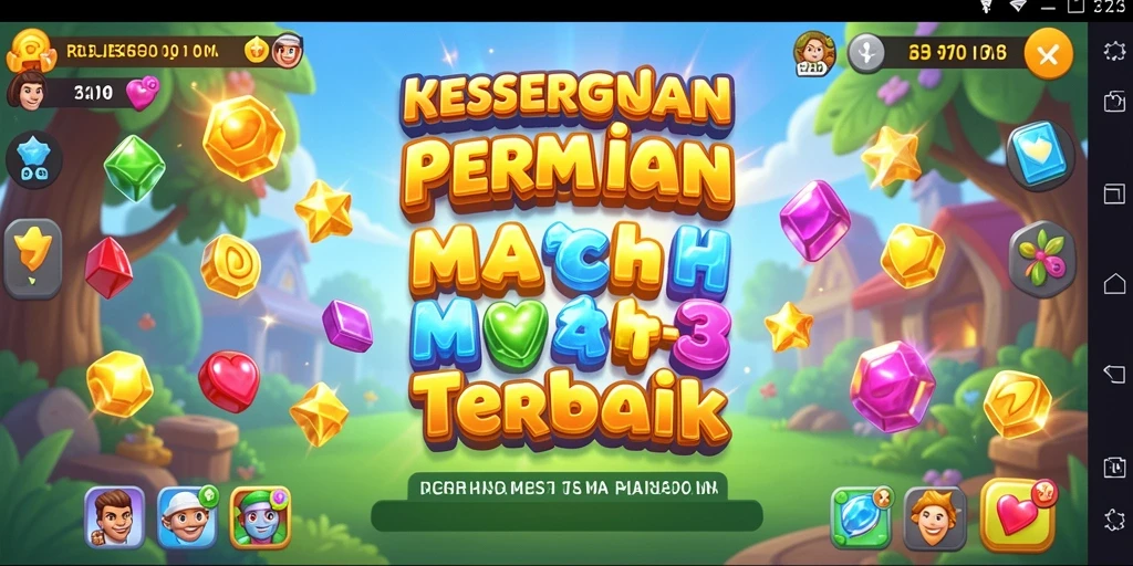 Tampilan gameplay seru REJEKIGAMES dengan elemen Match-3 yang menarik.