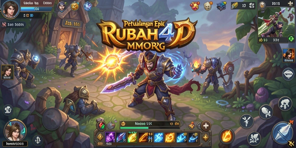 Tangkapan layar menunjukkan aksi seru di dunia MMORPG RUBAH4D.