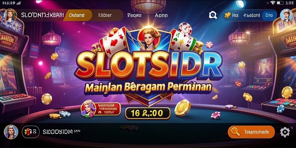 Screenshot gameplay menunjukkan berbagai mesin slot yang memukau.