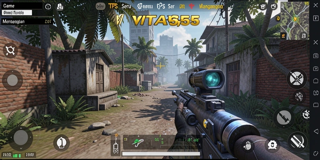 Tampilan gameplay menegangkan VITA555 dalam aksi TPS.